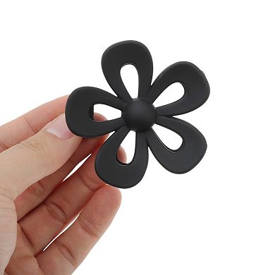 Frosted Flower Hair Clips for Home Black 1 Pc