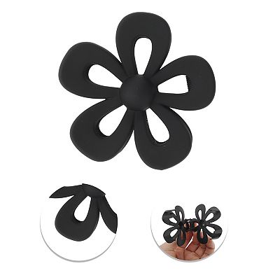 Frosted Flower Hair Clips for Home Black 1 Pc