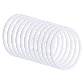 3.3" Dream Catcher Rings, 12 pc Plastic Macrame Wreath Floral Round Ring Hoop White