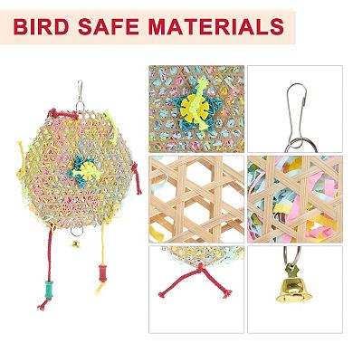 2 Pcs Bird Parrot Toys, Bird Hanging Foraging Shredder Toys, Bird Toys, Bird Cage Accessories