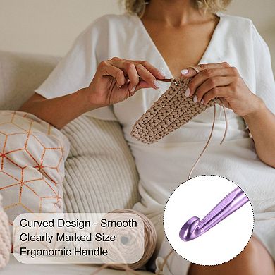 Aluminum Crochet Hook Knitting Needles for DIY Craft Yarn 10Pcs