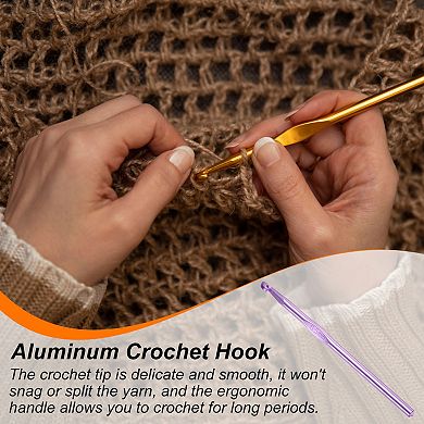 Aluminum Crochet Hook Knitting Needles for DIY Craft Yarn 10Pcs