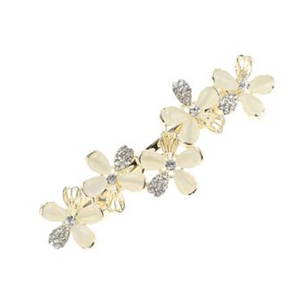 Daylily Flower French Barrette Hair Clips for Home Beige 1 pc