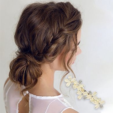 Daylily Flower French Barrette Hair Clips for Home Beige 1 Pc