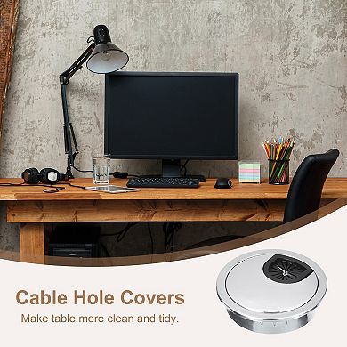 Cable Hole Cover, 2Pcs ABS Desk Cable Wire Cord Grommet Hole Cover