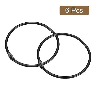 Shower Curtain Rings, 6pcs - Carbon Steel Round Snap Shower Curtain Hooks, 3" Binder Rings