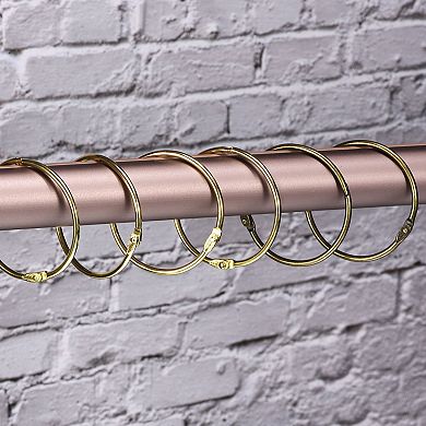Shower Curtain Rings, 6pcs - Carbon Steel Round Snap Shower Curtain Hooks, 3" Binder Rings