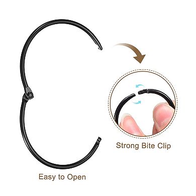 Shower Curtain Rings, 6pcs - Carbon Steel Round Snap Shower Curtain Hooks, 3" Binder Rings