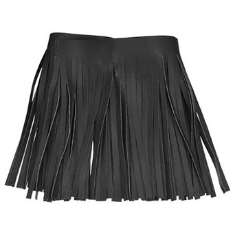 1 Yard 12 Inch PU Faux Leather Fringe Trim Double Side Leather Sewing Tassel Fringe