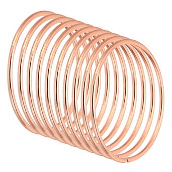 2.6" Dream Catcher Rings, 10 pc Metal Macrame Wreath Floral Round Ring Hoop Rose Gold