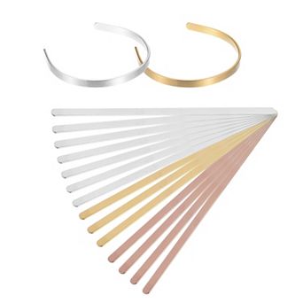 Bracelet Blanks 1/4 x 6inch, 16 pc Bangle Blanks Cuff Bracelet Blanks Stainless Steel, 3 Colors