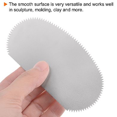 Stainless Steel Clay Scraper Pottery Steel Clay Serrated Scraper Gray 4 Pc