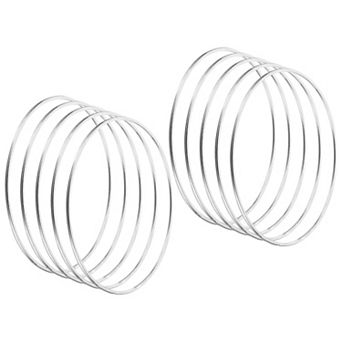 4.7 Inch Dream Catcher Rings, 20 pc Metal Macrame Wreath, Silver Tone