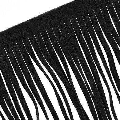 1 Yard 6 Inch PU Leather Suede Fringe Trim Double Side Leather Sewing Tassel Fringe
