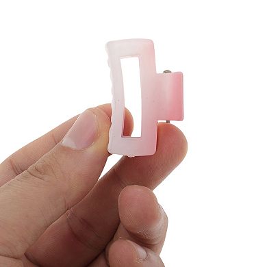 Elegant Rectangle Frosted Hair Clips for Home Gradient Pink 1 Pc