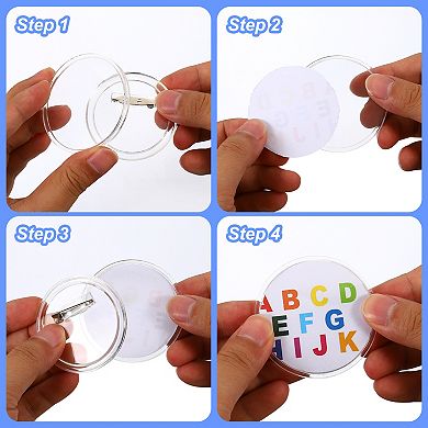 3 Inch DIY Button Pins Acrylic Button Pin Badge Clear Button Maker Craft Button Badges Pin 100Pcs