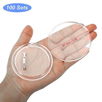3 Inch DIY Button Pins Acrylic Button Pin Badge Clear Button Maker Craft Button Badges Pin 100Pcs