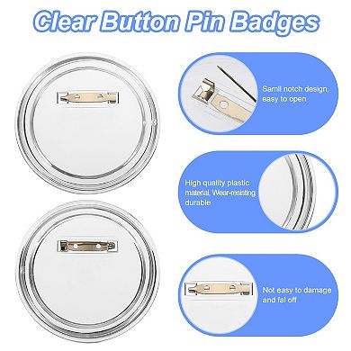 3 Inch DIY Button Pins Acrylic Button Pin Badge Clear Button Maker Craft Button Badges Pin 100Pcs