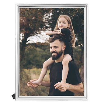 Smooth Metal Picture Frame Photo, Horizontal and Vertical Photo Formats Office Home Tabletop 6"x8"