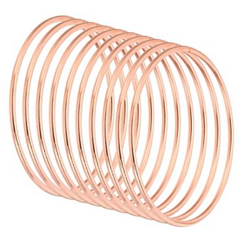 3.1" Dream Catcher Rings, 10 pc Metal Macrame Wreath Floral Round Ring Hoop Rose Gold