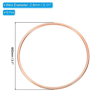 3.1" Dream Catcher Rings, 10 Pcs Metal Macrame Wreath Floral Round Ring Hoop Rose Gold