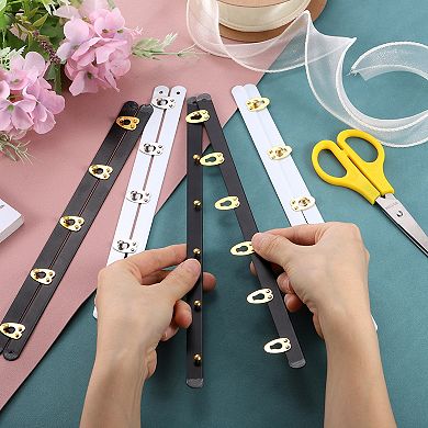 5 Set Corset Busk, 8,10,11,12,14 Inch White Steel Boning Support with Silver Buttons Spring Steel