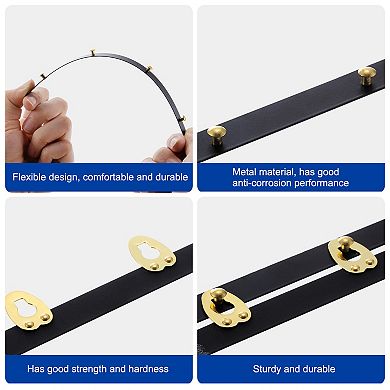 5 Set Corset Busk, 8,10,11,12,14 Inch White Steel Boning Support with Silver Buttons Spring Steel