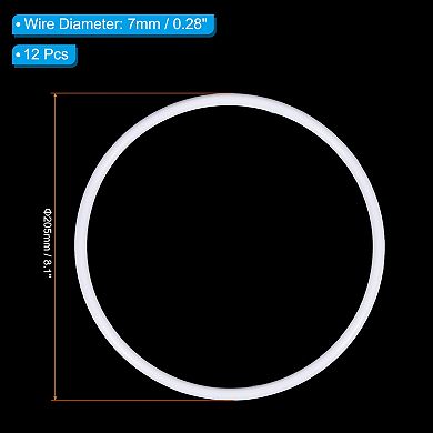 8.1" Dream Catcher Rings, 12 Pcs Plastic Macrame Wreath Floral Round Ring Hoop White