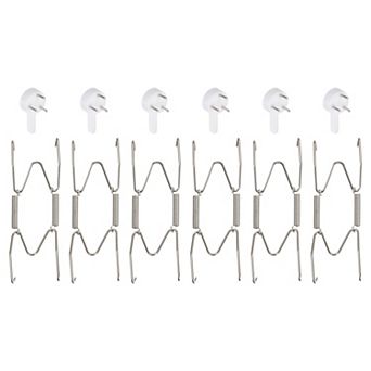 6 pc Plate Hanger, 4/5 Inch Stainless Steel Invisible Wall Plate Hangers with 6 pc Wall Hooks Silver