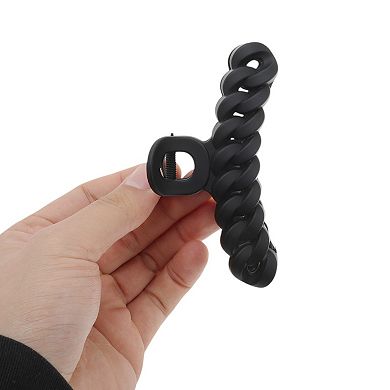 Frosted Chain Hair Clips for Home Black 1 Pc