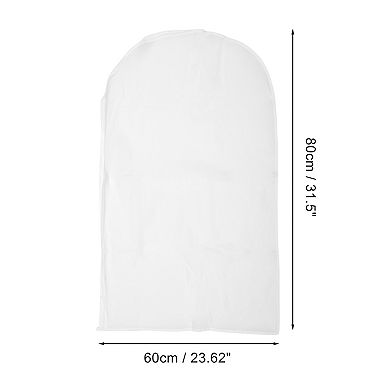Dustproof Garment Bag Zipper Clothing Dust Cover 31.5"x23.62" White 5 Pcs
