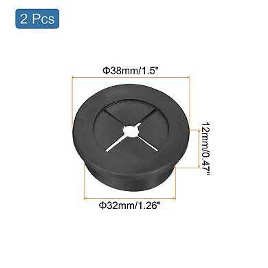 2 Pcs Cable Cord Grommet, 1-1/4 Inch (32mm) Desk Grommet Flexible Rubber Grommets Wire