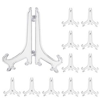 12 pc 6 Inch Transparent Acrylic Easel Display Stands, Baseball Card Stand Easels Stand