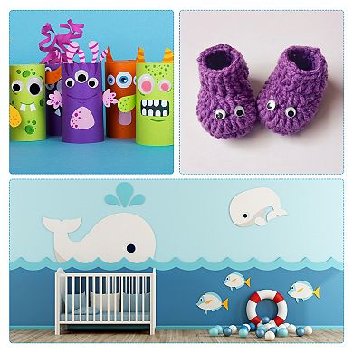 Wiggly Eyes with Self-Adhesive Googly Eyes 8Pcs Sticky Wiggle Fake Eyeball Plastic Eyes 3.9"