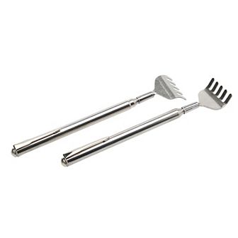 2 pc 51cm Long 5 Sections Stainless Steel Telescopic Back Scrather