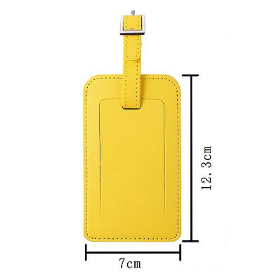 Luggage Tags, PU Leather Travel Tags Luggage Identifier Name Holder Address ID Labels 2 Pack