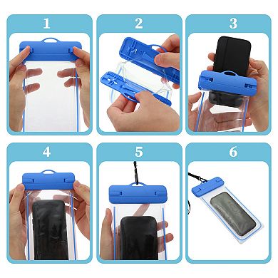 2 Pcs Luminous Mobile Waterproof Bag Universal Waterproof Case Compatible for Phone 4.92"x9.65"