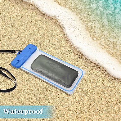 2 Pcs Luminous Mobile Waterproof Bag Universal Waterproof Case Compatible for Phone 4.92"x9.65"
