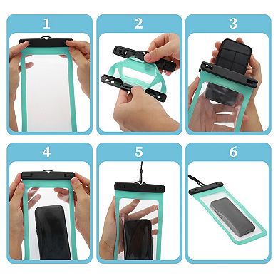 2 Pcs Mobile Waterproof Bag Universal Waterproof Case Compatible for Phone 5.51"x10.43"