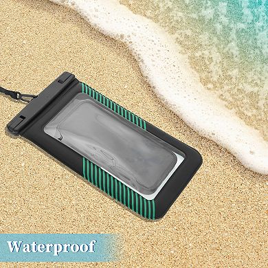 2 Pcs Half Stripe Mobile Waterproof Bag Universal Waterproof Case 5.51"x9.06"