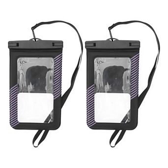 2 pc Half Stripe Mobile Waterproof Bag Universal Waterproof Case 5.51"x9.06"