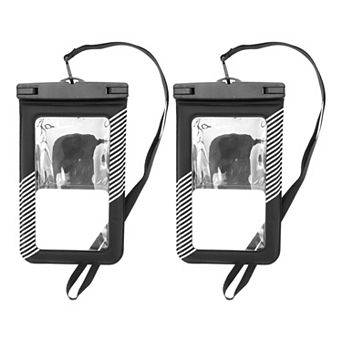 2 pc Half Stripe Mobile Waterproof Bag Universal Waterproof Case 5.51"x9.06"