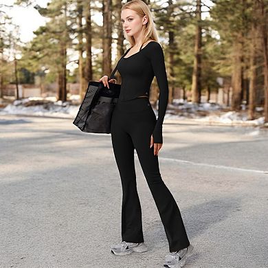 Women's Long Sleeve Zip-Up Top with Thumbholes