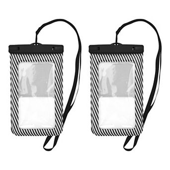 2 pc Full Stripe Mobile Waterproof Bag Universal Waterproof Case 5.51"x9.06"