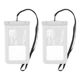 2 pc Full Stripe Mobile Waterproof Bag Universal Waterproof Case 5.51"x9.06"