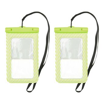 2 pc Full Stripe Mobile Waterproof Bag Universal Waterproof Case 5.51"x9.06"