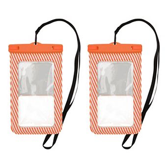2 pc Full Stripe Mobile Waterproof Bag Universal Waterproof Case 5.51"x9.06"