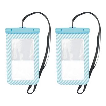 2 pc Full Stripe Mobile Waterproof Bag Universal Waterproof Case 5.51"x9.06"