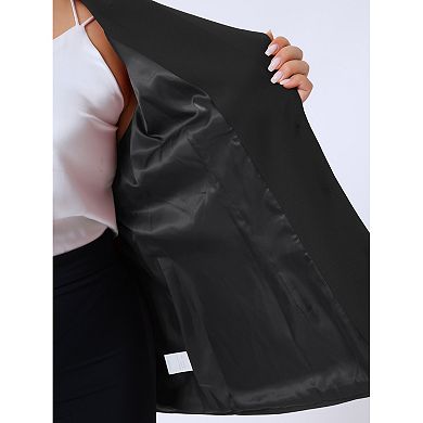 Plus Size Women Blazers Short Sleeve Notched Lapel Single Breasted Office Blazer Jackets