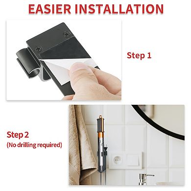 Wall Mounted Hair Dryer Holder for Curling Iron Diameter Less Than 45mm Gray